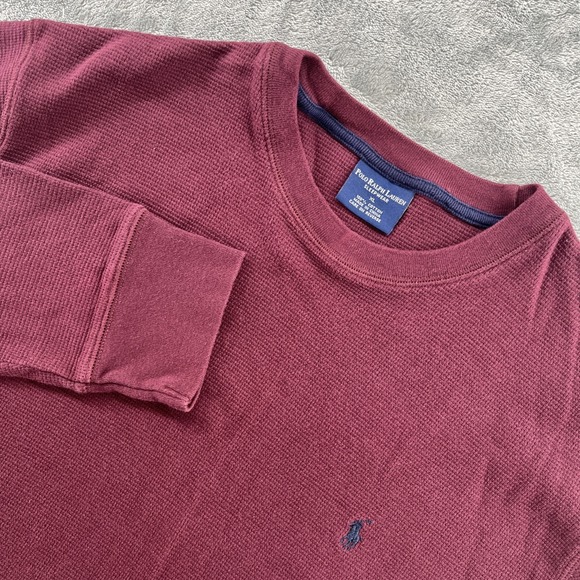 Polo Ralph Lauren Other - Polo Ralph Lauren Shirt Mens XL Maroon Waffle Knit Thermal Sleepwear Long Sleeve
